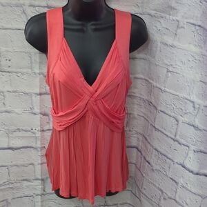 New York & Company Coral Draped Tank Top